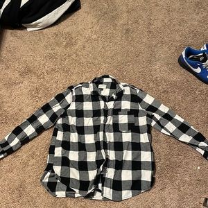 Black and white plaid button down